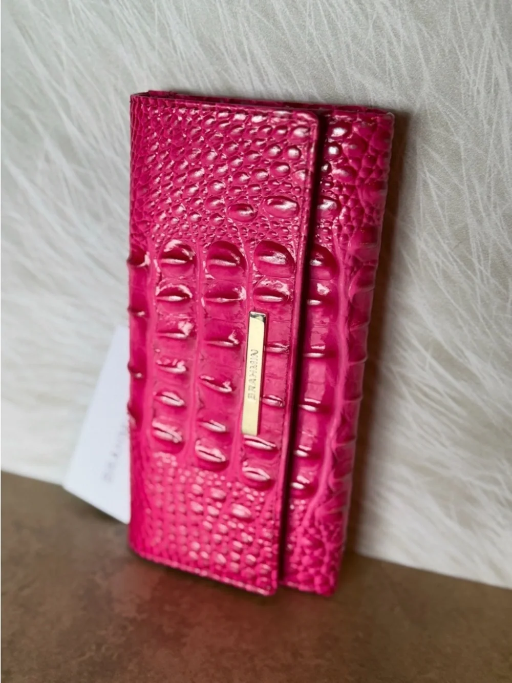 BRAHMIN Cordelia Wallet Pink Affection Melbourne Ombre genuine Leather NWT Firm - Picture 9 of 12
